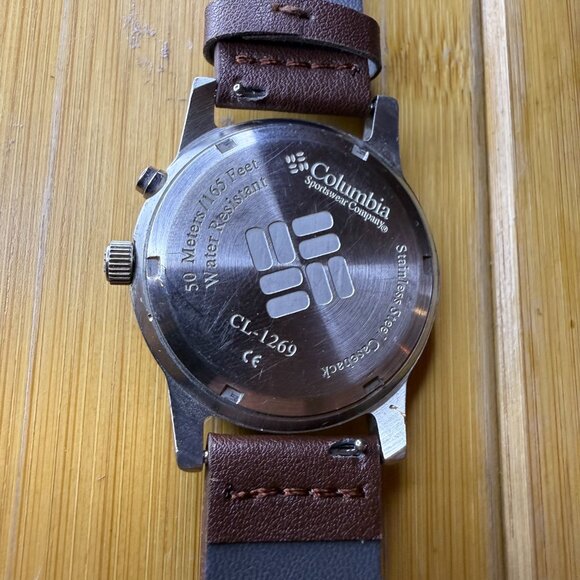 Columbia Sportswear Diver Calendar Watch Silver/Green/Brown CL-1269, 38mm - Picture 5 of 5